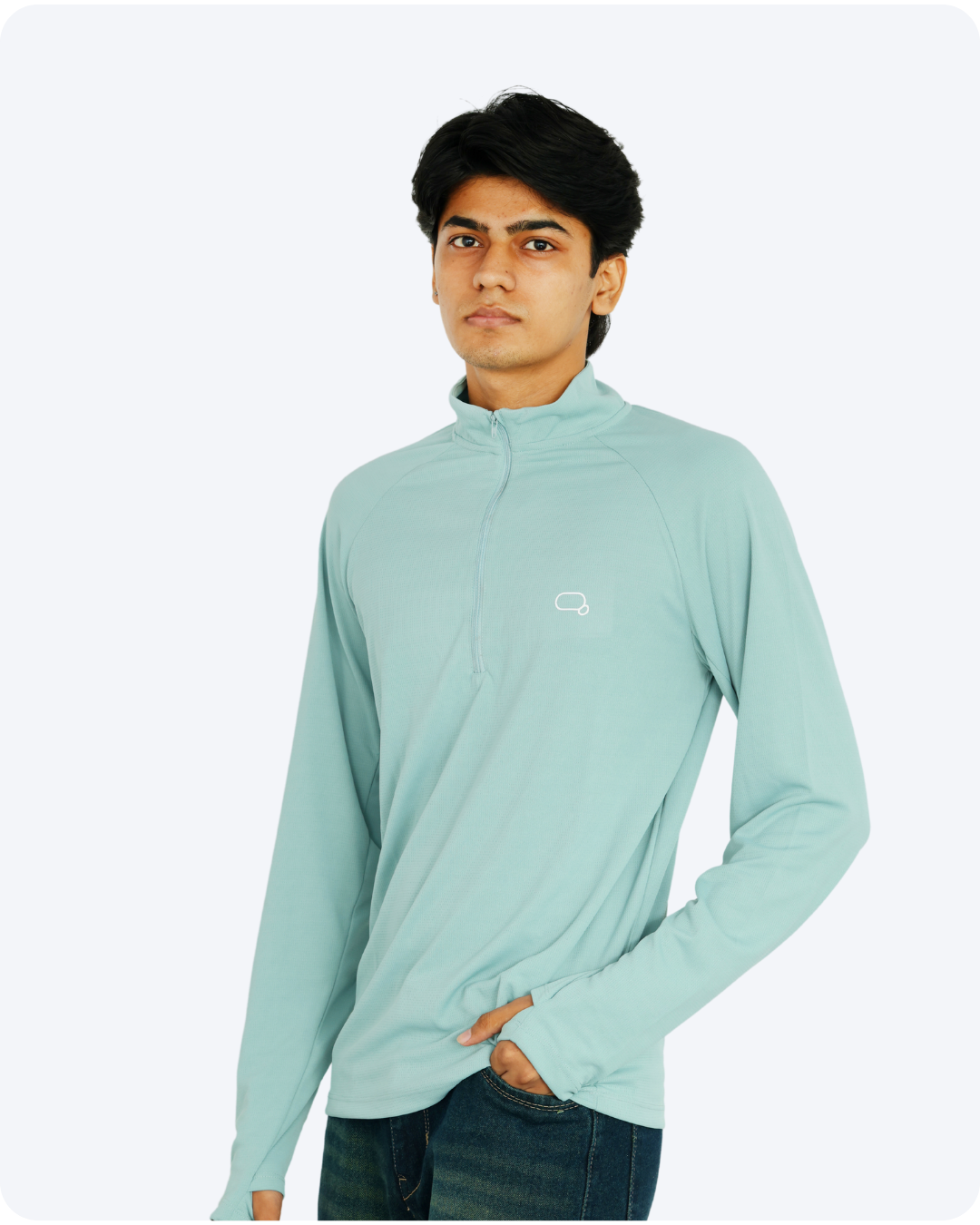 Tuque UV Shield Quarter-Zip Tee — UPF 50+ Blue Haze